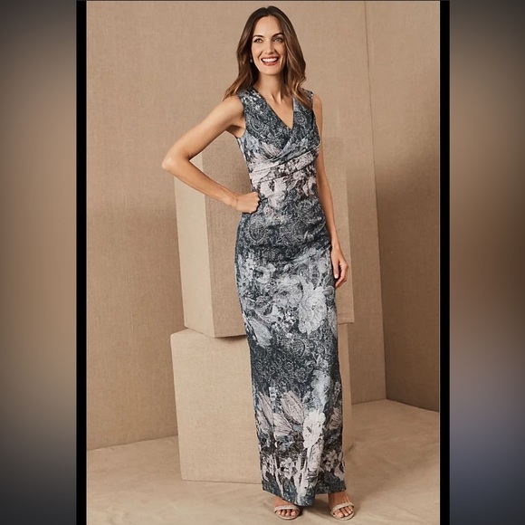 NWT Adrianna Papell Lilliana Floral Brocade Gown Size 8 Twilight Multi - Picture 4 of 8